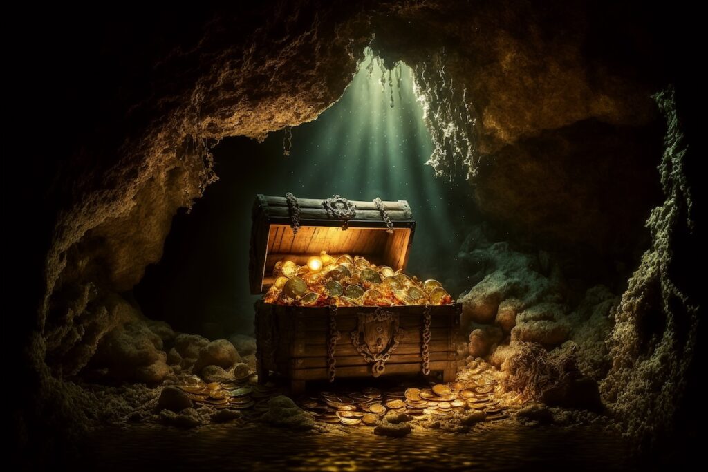 Der Schatz in einer Höhle